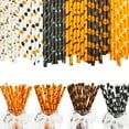 thumbnail image 3 of Pajitas de papel para beber para Halloween, suministros de decoración para fiestas, 25 piezas, calabaza, murciélago, Araña, esqueleto, fantasma, 3 of 4