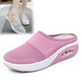thumbnail image 2 of Willtoo Women Mesh Air Cushion Orthopedic Walking Shoes Slip-on Platform Sneakers Breathable Lightweight with Arch Support Wedge Rocker Shoes Pink US-7（EU-38）, 2 of 3