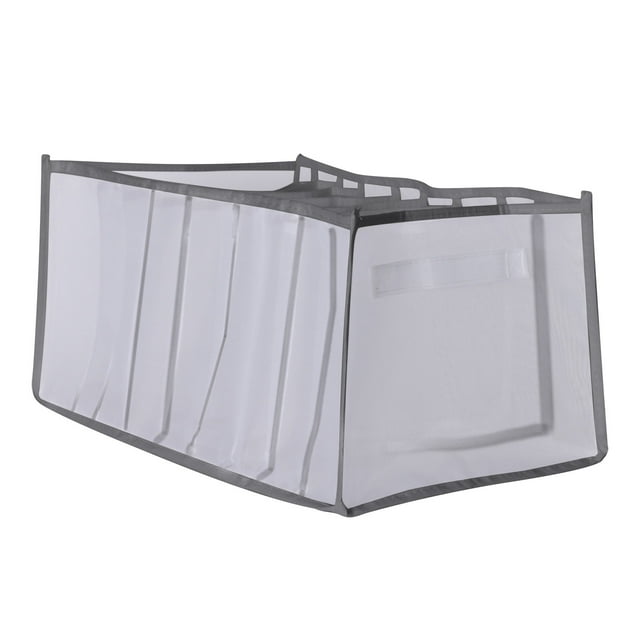 Sentmoon Underwear Organizer Box 9 Compartment Drawer Divider Storage Bin for Socks Bras Panties Foldable Closet Dresser Organization Home Use