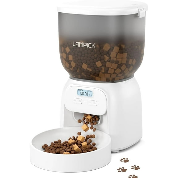 Lampick Smart Automatic Cat & Dog Feeder with App Control and Dual Power