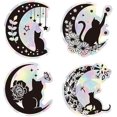 thumbnail image 2 of 4 pegatinas adhesivas láser para ventana, estáticas, con diseño de gato y luna, electrostáticas, de doble cara, 2 of 8