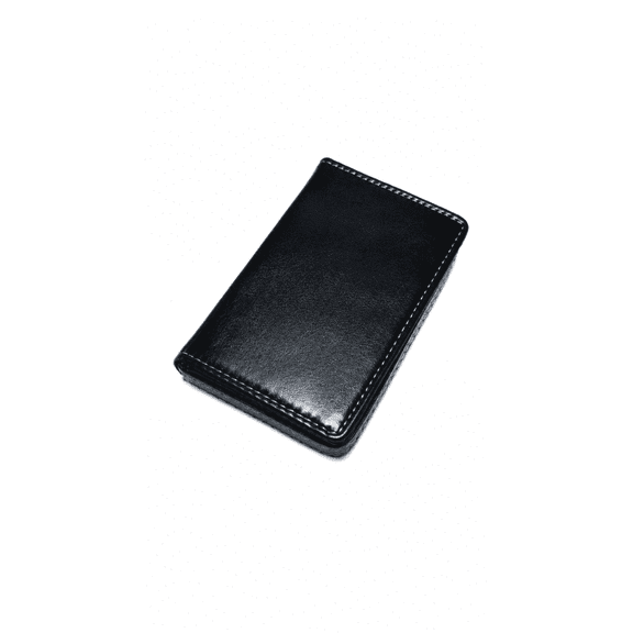 RAYMONS OVERSEAS-Men's Leather Card Holder Wallet | Slim Vertical Card Wallet with Cash Pocket | Black