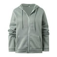 thumbnail image 4 of Women's Zip Up Hoodies Lightweight Hiking Outdoor Women's Long Sleeved Hooded Solid Color Casual Sweatshirt, 4 of 8