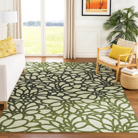 Addison Rugs Chantille Indoor/Outdoor Transitional Botanical Aloe Machine Washable Rectangle Rug, 10' x 14'