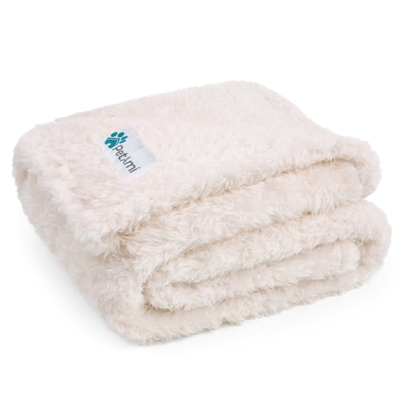 PetAmi Soft Plush Sherpa Dog Blanket for Pet Cat, Medium 29x40, Beige