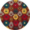 thumbnail image 1 of Ahgly Company Machine Washable Indoor Round Abstract Brown Area Rugs, 5' Round, 1 of 7
