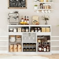 thumbnail image 4 of Modern Coffee Cabinet with Led Lights, White Bar Cabinet with 2 Glass Doors, Coffee Bar Cabinet with Adjustable Shelves, Wine Cabinet with Wine Racks for Kitchen, Dining Room, Living Room, 4 of 6