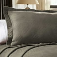 thumbnail image 4 of Geometric Fret Cotton Jacquard Matelasse Scalloped Bedspread Set , Queen, Charcoal by Blue Nile Mills, 4 of 6