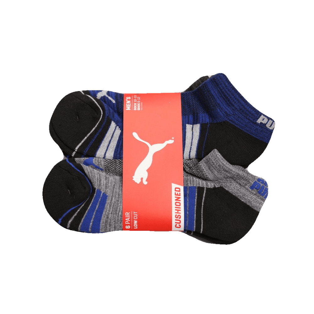 PUMA - Puma Men's 6 Pack Low-Cut Sport Socks, Blue/Black, Sock Size 10-13 - Walmart.com