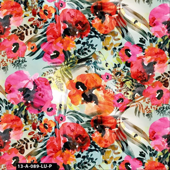 FREE SHIPPING!!! Impressionist Floral in Watercolor 100% Cotton Quilting Fabric for DIY Projects by 75 YARDS - (Sage, Fuchsia, Red and Orange) - PRINT FABRIC