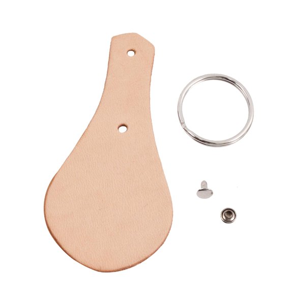 Kit de 24 Llaveros de Cuero Natural Realeather