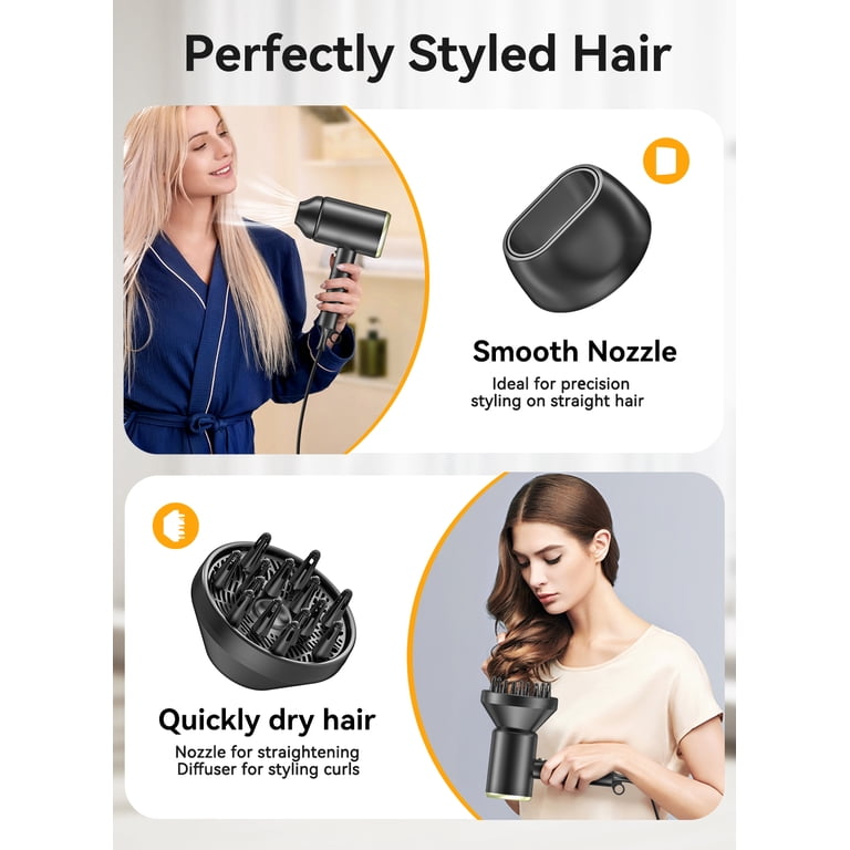 Juyafio, Hair Dryer, Ionic, 150,000 RPM Brushless Motor, Foldable
