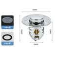 thumbnail image 1 of Lefu Sink Strainer Plug Stopper Bath Wash Basin Core Bounce Pop-Up Drain Filter Tool, 1 of 10