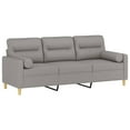 thumbnail image 5 of vidaXL 3-Seater Sofa with Pillows&Cushions Light Gray 82.7" Fabric, 5 of 43