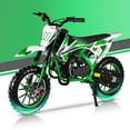 thumbnail image 2 of Floseru 49cc Kids Dirt Bike, Gas Powered 2-Stroke Mini Motocross Motorcycle, Off-Road Dirtbike for Kids 6-12 with Front/Rear Disc Brakes, Shock Absorption, Soft Seat Cushion, 2 of 9