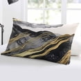 thumbnail image 5 of Marble Black Throw Pillow Cover 20 x 30 Inch Decorative Pillow Cover Modern Luxury Gold Nature Texture Lumbar Pillowcase Seasonal Rectangle Cushion Case for Couch Sofa Bed Living Room, 5 of 7