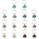 thumbnail image 1 of Llavero con forma de árbol de la vida, con piedras preciosas, de piedra natural, con anillos divididos., 1 of 9