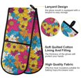 thumbnail image 4 of Dailycode Double Sided Oven Mitt with Loop Heat Resistant Kitchen Long Potholders 7" x 35" Colorful Daisies Chrysanthemums Flowers, 4 of 6