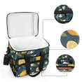 thumbnail image 6 of FORMRS Insulated Cooler Bag 24 Cans Capacity Soft Leakproof Lunch Box with Side Pockets, Green Lemons, 6 of 7