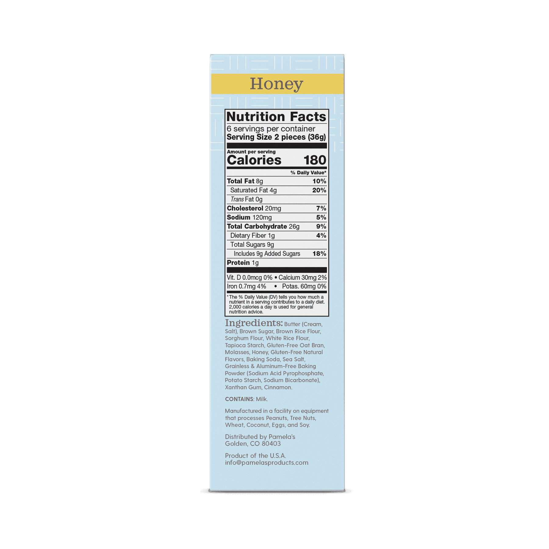 Pamela’s Gluten-Free Honey Grahams, 7.5 oz Box