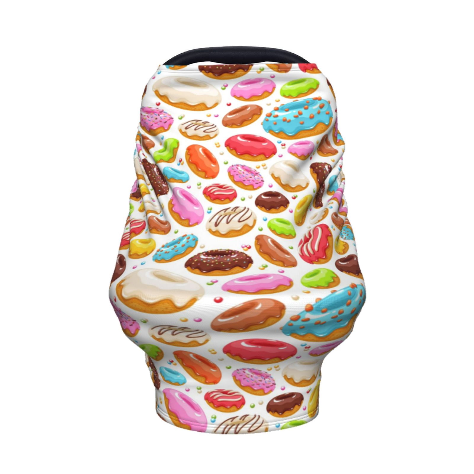 Fotbe Color Donut Pattern Car Seat Covers for Babies, Nursing Breastfeeding Cover Infant Carseat Canopy, Soft Stretchy Carrier Cover