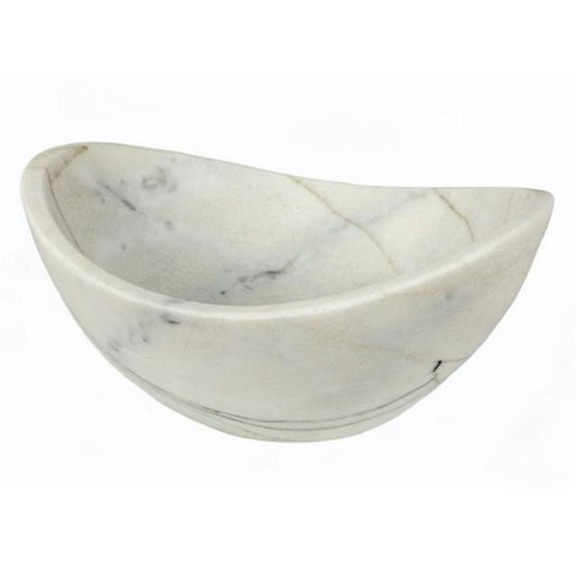 Eden Bath EB-S043GW-H Petit Évier de Bateau de Canoë - Marbre Blanc