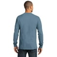 thumbnail image 2 of Port & Company PC61LS Mens Long Sleeve Essential Tees, Stonewashed Blue - Medium, 2 of 2