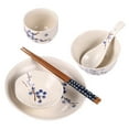 thumbnail image 4 of BESTOYARD Blue Ceramic Tableware Set with Plum Flower Design for Home Use Includes Bowl Plate Cup Dish Spoon Chopsticks 6 Pieces, 4 of 8