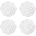thumbnail image 1 of EcoNesxp White 100 4-pack cotton crochet coasters, 1 of 5