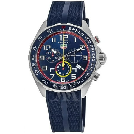 Special Edition TAG Heuer Formula 1 x Red Bull Racing Chronograph Blue Dial Blue Rubber Strap Date Divers Quartz Mens Watch CAZ101AL.FT8052