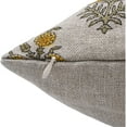 thumbnail image 3 of Fabdivine Block Print Throw Pillow Cover, 16x16 Inch Thick Linen Handmade Cushion Cover, Floral Print Boho Design Mustard Pillow Cover for Sofa and Couch, 3 of 5