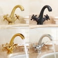 thumbnail image 2 of Bathroom Faucet Vintage Double Handle Swivel Basin Sink Hot Cold Mixing Tap, 2 of 3