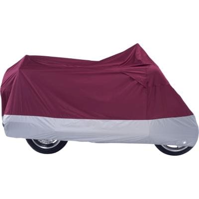 Nelson Rigg Deluxe Motorcycle Cover - Nelson Rigg MC903L Burgundy/Silver Deluxe All-Season Cover for Motorcycle Size L