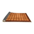 thumbnail image 2 of Ahgly Company Indoor Round Checkered Orange Modern Area Rugs, 3' Round, 2 of 4