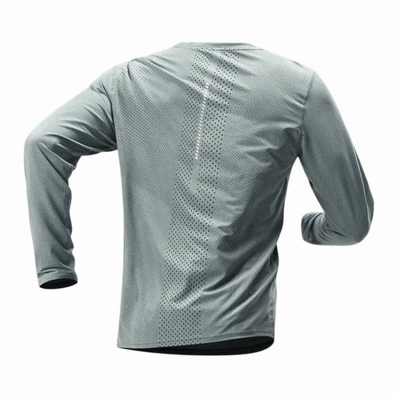 JTSRKL Mens Ice Silk Mesh Cycling Shirts Quick Dry Long Sleeve Crewneck Lightweight Tees Stretchy Running Gym Training Sports Active Tops