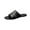 Black, variant on Women's Everyday Flat Slide Sandals,Durable Leather Construction with Gold Chain for Casual Scenarios White Women Sandal