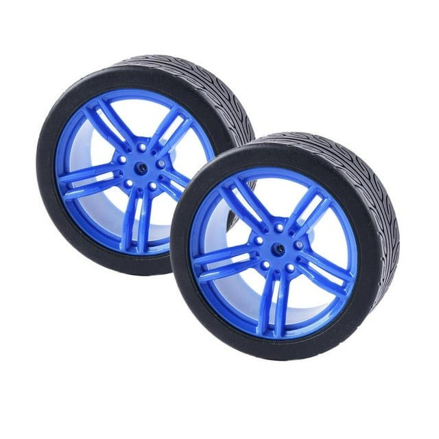 2 Pcs Pneu en Caoutchouc TT Moteur Voiture Roue RC Modèle Accessoires Voiture 2 2