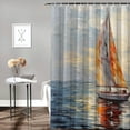 thumbnail image 2 of Pratyus Sailboat Ocean Cloudy Sky Shower Curtain with Hooks Waterproof Polyester Fabric Bathroom Decoration Home Bathtubs Decor with Hooks 69"x72, 2 of 7