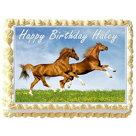 Horses Personalized Edible Cake Topper Image - 1/4 Sheet ...