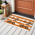 thumbnail image 5 of 2x3 Washable Entryway Rug, Cartoon Engineering Non-Slip Area Rug for Front Door Kitchen Bathroom, Dig Hooks Carloading Excavator Orange Stripes Indoor Floor Mat for Home Decor, 5 of 9