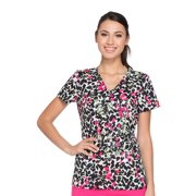 Fashion Prints by Dickies Women's Mock Wrap Animal Print Scrub Top