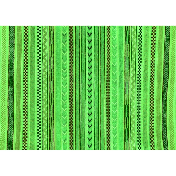 Ahgly Company Indoor Rectangle Abstract Green Modern Area Rugs, 3' x 5'
