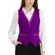 thumbnail image 1 of Chaleco de terciopelo INSPIRE CHIC para mujer, sin mangas, estilo retro, blazer elegante, talla XS, color púrpura, 1 of 5