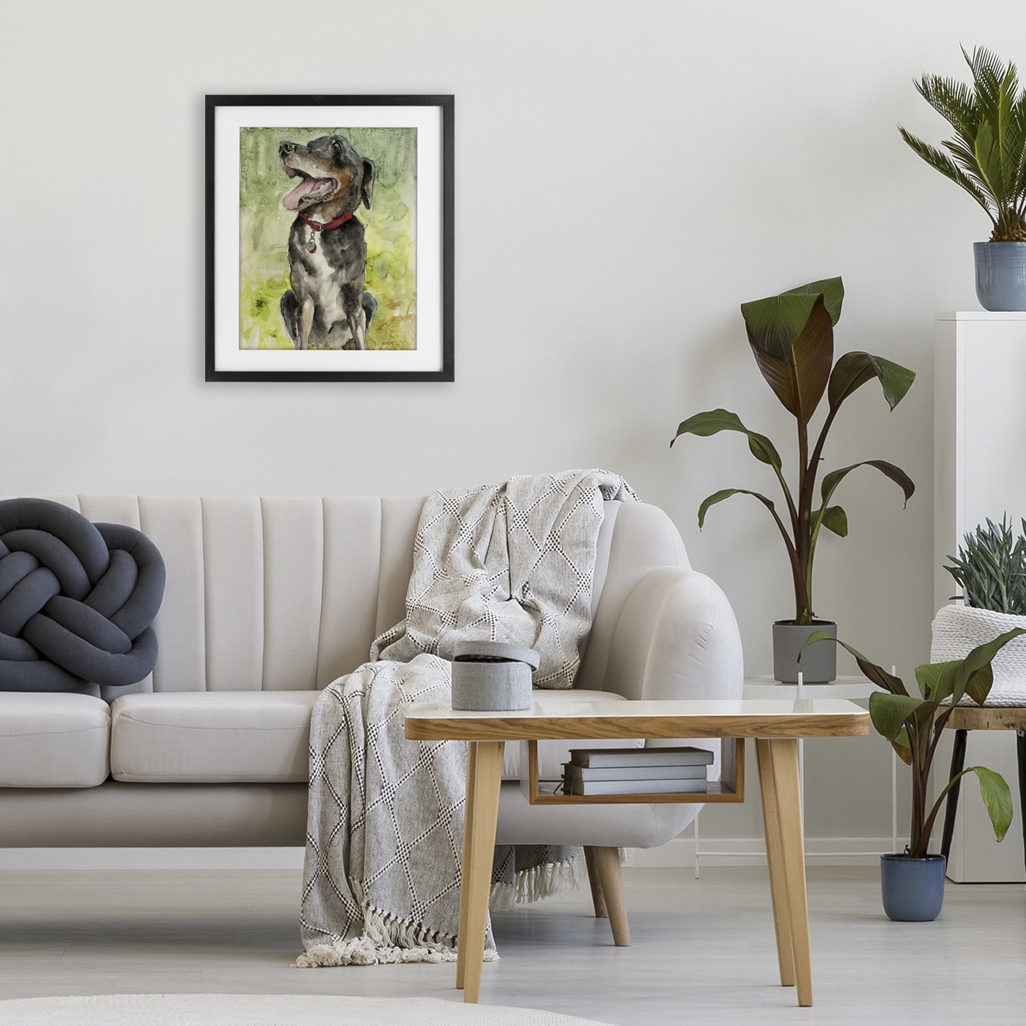 Stupell Industries A Dog's Happiness Black Framed Print Under Glass, design by Patti Mann