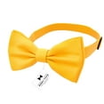thumbnail image 2 of Boy's Bright Yellow Bow Tie Pre-Tied Style Formal Satin Classic Bowtie for Tuxedo Faux Silk, by Adam Young (Medium, Merigold Yellow), 2 of 5