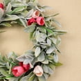 thumbnail image 4 of Patriotic Red White Blue Flowers Wreath for Front Door, Forth of July Tulip Wreath for Inside and Outside, Memorial Day Independence Day Burlap Bow Home Decor, 4 of 9