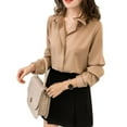 thumbnail image 3 of FANTADOOL Women Shirts Blouses Long Sleeve V Neck Chiffon Blouse Tops OL Office Style Blusas, 3 of 3