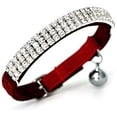 thumbnail image 3 of Collar ajustable de terciopelo suave para gatos con cascabeles, 30 cm para perros y gatos pequeños, collar para gatos con diamante, artículos para mascotas (perros y gatos pequeños, paquete de 2, n.°, 3 of 5