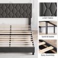 thumbnail image 4 of ChaoLink Estructura de cama completa con plataforma y cabecero tapizado, estructura tapizada de tela con cabecero ajustable, 4 of 8