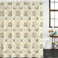 thumbnail image 2 of Yellow Flower Pattern Shower Curtain, Waterproof Shower Curtains for Bathroom, Vintage Botanical Floral Simple Yellow Washable Fabric Bathtub Curtain Set Bath Decor with 12 Hooks 72"x78", 2 of 8